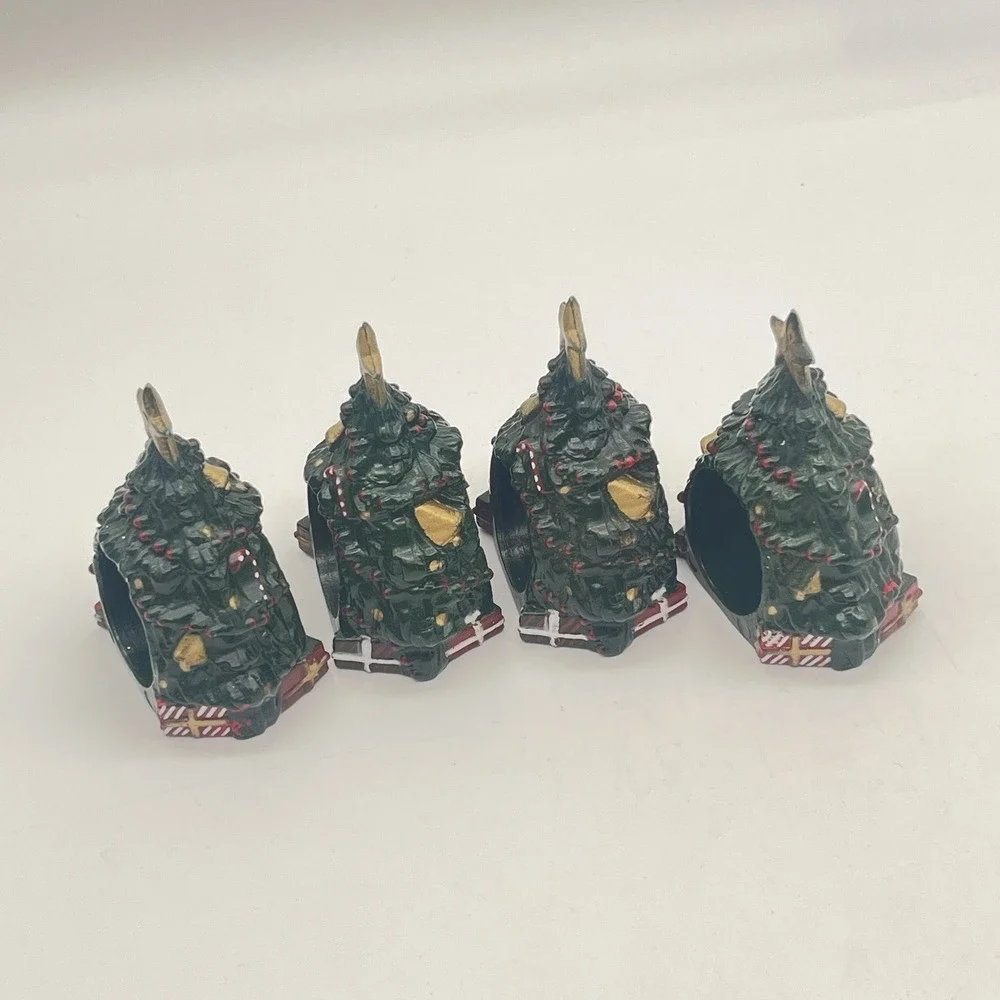 Christmas Napkin Rings Christmas Tree Shape Gold‎ Star Resin 3